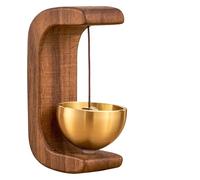 Campanello a vento con vento magnetico Dopamina Campanello a vento for la casa Campanello a vento in faggio for auto nella porta for ricordare Campanello a vento a forma di C(Walnut Chimes)