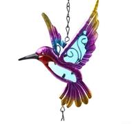 Campanello a vento in metallo con campana, 41 cm, ornamento da giardino da appendere per esterni e interni, per appendere facilmente il gancio a S incluso, aspetto luminoso della luce solare (A)