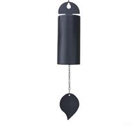 Campanello a vento in metallo progettato per uso esterno, produce suoni profondi e risonanti per migliorare il relax in giardino e patio aree (nero)