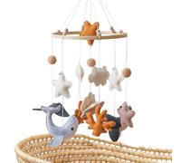 Campanello a vento per culla in feltro fatto a mano con creature marine | Campanella da letto da appendere a forma di animale marino, rilassante per culla, decorazione asilo
