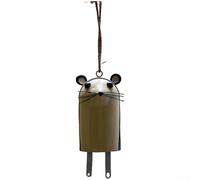 Campanello a vento rustico in ferro con volpe, procione, orso, pecora, animali, disegni per giardino, patio, portico, decorazione ed effetto sonoro del vento (C)