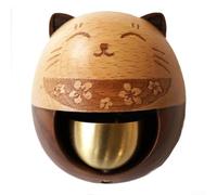 Campanello a vento unico con gatto fortunato realizzato in legno con suono rilassante per il tuo ingresso (The Rich Cat)