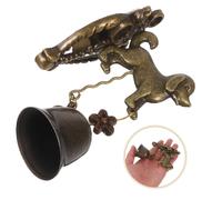 Campanello antico: campanello a vento rustico a forma di cane - Campanello in