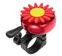 Campanello Bici a Girasole Leggero Rosso per Ragazzo Ragazza e Scooter | Azionamento a Pollice, Lega di Alluminio e Plastica, per Uso Esterno e Scuola, Manubri Pieghevoli