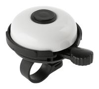 Campanello Bici in Alluminio Bianco/Nero M-WAVE con Montaggio Rapido a Sinistra