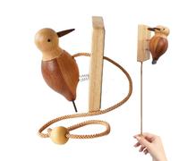 Campanello da ingresso - 9 x 6 cm grande bussore vintage, dettagli artistici in legno, stile picchio tridimensionale con rumore unico | elegante elemento di entrata per il benvenuto