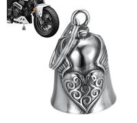 Campanello da motociclista - Campanello portafortuna a forma di cuore - Campanello per esorcismo da motociclista accessori per buona fortuna, portachiavi portafortuna