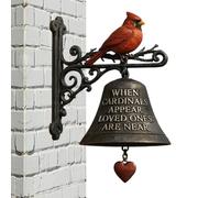 Campanello da tavolo per esterni, campanello per porta da giardino con design cardinale , decorazione da giardino in resina e metallo, per cortile, capanna, apertura della casa, celebrazione