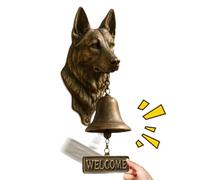 Campanello decorativo da parete rustico vintage a tema cane di benvenuto | Campanello di ingresso per portico per portico giardino cortile casa sicurezza stanza