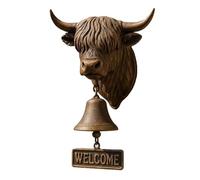 Campanello di benvenuto in stile vintage con mucca delle Highland, cicalino, riutilizzabile, retrò, campanelli di benvenuto per gli amanti della mucca, ottima decorazione per la casa e la cucina
