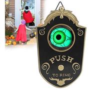 Campanello di Halloween con Un Occhio Solo, Campanello di Halloween con Suono, Battente Sonoro, Bulbo Oculare Animato, Casa Stregata, Decorazione di Oggetti di Scena per Feste di Halloween(Nero)