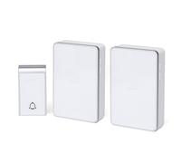 Campanello digitale wireless con design elegante bianco e argento. Perfetto per case moderne, facile da installare e fino a 100 metri. Include 1-2 pezzi.