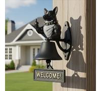 Campanello divertente con bulldog in resina, stile retrò, per esterni, campanello, campanello, campanello, campanello, campanello, muscolo, cane, decorazione da appendere alla parete, decorazione per