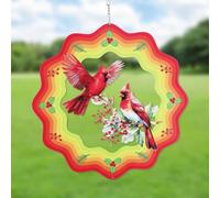 Campanello Eolico Cardinale 3D, 30cm Campanelli Eolici Rotanti 3D Campanelli Eolici a Forma di Uccello Cardinale Campanelli Eolici in Metallo per Patio Giardino Cortile Finestra Decorazione