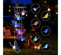 Campanello eolico solare a farfalla, farfalla che cambia colore farfalla colorata luci solari per esterni Lampada da giardino Impermeabile a energia solare luci colorate a farfalla Decorazione