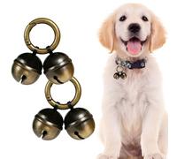 Campanello extra forte per collare e cani e animali domestici, in ottone resistente, con chiusura a moschettone girevole (bronzo e nero, confezione da 2)