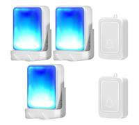 Campanello Flash Rumoroso con 7 colori di luce brillante e 4 volumi, campanello wireless da 183 m, a casa/ufficio, adatto per anziani, persone con problemi di udito, 2 trasmettitori con 3 ricevitori