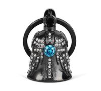 Campanello Guardiano con Ali d'Angelo per Motocicletta: Campanello Gremlin Incrociato per Motocicletta, Birthstone Portachiavi, Accessori per Motocicletta, Regalo Portafortuna per Uomo e Donna