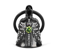 Campanello Guardiano con Ali d'Angelo per Motocicletta: Campanello Gremlin Incrociato per Motocicletta, Birthstone Portachiavi, Accessori per Motocicletta, Regalo Portafortuna per Uomo e Donna
