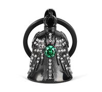 Campanello Guardiano con Ali d'Angelo per Motocicletta: Campanello Gremlin Incrociato per Motocicletta, Birthstone Portachiavi, Accessori per Motocicletta, Regalo Portafortuna per Uomo e Donna