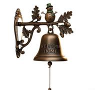 Campanello in ghisa con messaggio di benvenuto inciso e affascinanti personaggi festivi progettati per creare un'atmosfera accogliente e invitante per la tua casa tutto l'anno (pupazzo di neve B)