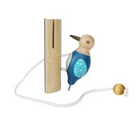 Campanello in legno fatto a mano con uccellino, montaggio a parete decorativo per ingresso domestico, camera da letto, ufficio, 11,5 x 7 x 4,9 cm