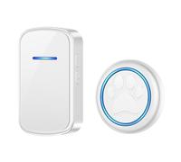 Campanello intelligente per animali domestici, wireless, doppia suoneria, portata 304,8 m, indicatore LED, 5,6 x 9 cm, dispositivo di comunicazione per interni (bianco)