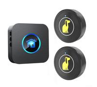 Campanello intelligente wireless per cani, per addestrare il cane, con pulsanti intelligenti per addestramento, volume regolabile, con 55 melodie, 5 livelli di volume (1 ricevitore + 2 pulsanti)