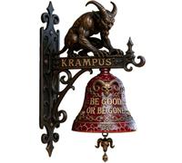 Campanello Krampus: il tuo protettore per le vacanze, questo campanello da parete in resina vintage è ideale per porte d'ingresso, portici e decorazioni per la casa. (1 pz)