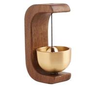 Campanello magnetico a forma di C, in legno, carino, decorativo, per porte e porte, per apertura di porte, negozianti, affari, colore noce