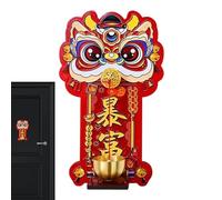 Campanello Magnetico Da Porta,Decorazione Legno Leone per Capodanno Cinese - Campanello Magnetico | Per Esterno Interno Ingresso Negozio Casa Ufficio Garage Camera Studio