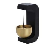 Campanello magnetico in legno con suono a vento per porta d'ingresso, giardino, ristorante o stanza interna, 7 x 4,5 x 3,5 cm, arancione/nero/blu/rosso, campana decorativa per negoziante (C)