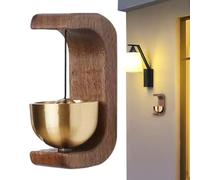 Campanello magnetico per porta, campanello per l'apertura della porta, campanello per porta quando la porta si apre, in legno, a di C, campanello magnetico per negozianti