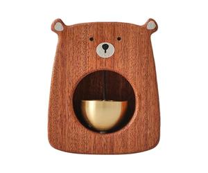 Campanello Manuale, Adorabile Statua Campanello Orsetto in Legno per Camera con Suono Nitido, Décor Per La Casa, Giocattolo Interattivo Per Bambine Ragazze E Bambini