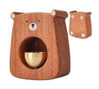 Campanello manuale orso in legno per camera da letto campanello statua con il suo, ornamento da tavolo, giocattolo interattivo per e adolescenti