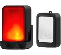 Campanello Musicale con Luce Flash A 7 Colori, Campanello Wireless per La Casa, Cercapersone per Anziani Sordi E con Problemi di Udito, Black