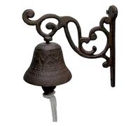 Campanello per porta di fiori, rustico, campanella da parete | Vintage Western Rooster di pollo porta da parete, cena cortile, campana pesante in ghisa per giardino o campana