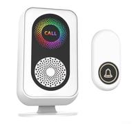 Campanello per portatile per casa Ufficio Scuola Campanello per(White) | Installazione rapida, no cavi no wifi, perfetto per appartamenti, aule scolastiche e negozi