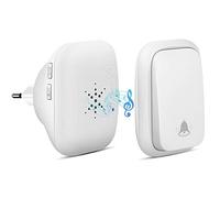 Campanello Radio Senza Batteria, PDGROW Campanello Senza Fili Impermeabile Campanello Wireless Autoalimentato con Una Portata di 150m, 38 Melodie, 4 Livelli di Volume e Flash LED - Bianca