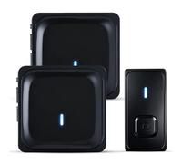 Campanello radio senza fili, set con 2 ricevitori plug in e 1 trasmettitore, IP65, impermeabile, per porta di casa, 5 livelli, volume 58 melodie, set di campanello wireless portatile, plug in doorbell