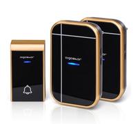 Campanello Senza Fili, Aigostar Campanello Wireless Impermeabile IP44 da Esterno, Portata 150m con 36 Melodie e 3 Livelli di Volume, 1 Trasmettitore + 2 Ricevitori