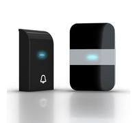 Campanello senza fili bianco e nero, con connessione CC, ideale per la sicurezza e la comunicazione domestica.