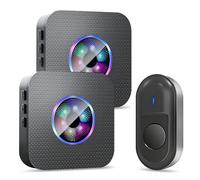 Campanello senza fili, campanello da esterno senza fili impermeabile con 300 metri di portata, campanello da esterno senza fili con 55 suonerie, 5 livelli di volume