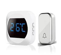 Campanello senza fili, campanello elettrico Regolazione del volume a quattro livelli 38 Kit campanello per musica con accordi Nessuna batteria necessaria per Camera letto Casa (Bianca)