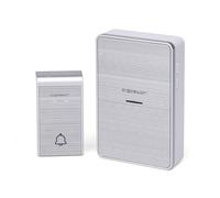 Campanello senza fili CC Argento: elegante design ad alta tecnologia che fornisce un suono nitido e un'ampia copertura. Ideale per case moderne che cercano stile e funzionalità.