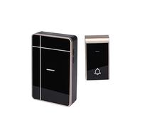 Campanello senza fili, collegamento a batteria, nero e oro, ideale per l'uso in casa e in ufficio per una facile comunicazione.