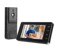 Campanello senza fili da Esterno 1080P, IPS di 4.3 Videocitofono, Citofono senza fili da Esterno, Audio Bidirezionale, Impermeabile IP65, Visione a 80° & Visione Notturna, Nessun WiFi (Nero)