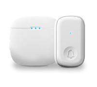 Campanello Senza Fili da Esterno Impermeabile IP44, Wireless Doorbell con Raggio d’Azione 300M, Indicatore LED, 1 Trasmettitore Pulsante e 1 Ricevitore, 4 Volume Regolabile, 38 Suonerie (White-1Pack)