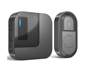Campanello Senza Fili da Interno, Campanello di Casa Doorbell, Impermeabile per Esterni, Esterno 300m, 55 Suonerie, 5 Volumi Selezionabili, Indicatore LED Lampeggiante, Nero