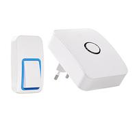 Campanello Senza Fili Impermeabile, WGOAL Wireless Doorbell Con Raggio d’Azione 120m, Senza Batteria,Senza wifi,1 Trasmettitore Pulsante e 1 Ricevitori , 3 Volume regolabile,Indicatore LED (Bianco)